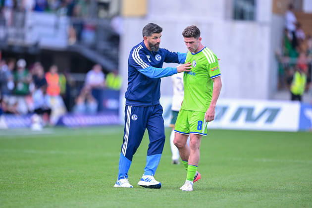 October 3, 2026, Soccer, 2026–2027 Season, Friendly Match, SC Austria Lustenau vs. FC Schalke 04, Coach Miron Muslic (FC Schalke 04), Robin Gosens (FC Schalke 04) xRHR PHOTO YYx Copyright: KROEGER RHR-FOTOx RHR-FOTO YY
