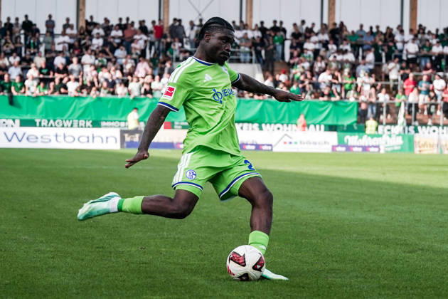 Soccer Austria Friendly Match 2025 2026 03 10 2026 SC Austria Lustenau vs. FC Schalke 04 SUN MINIMEAL Arena Lustenau, Austria Junior Dina Ebimbe Schalke 04 Copyright: xLUKAxKOLANOVICx