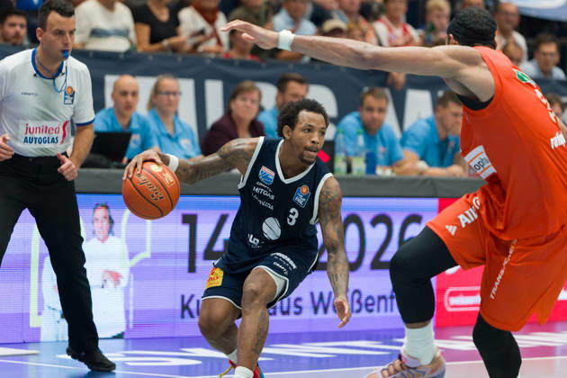 DeLonnie Hunt MBC, 3, Syntainics MBC vs. Ratiopharm Ulm, BBL, Men s Basketball 1st Bundesliga, Matchday 4 of the 2026–27 season, March 10, 2026, Weißenfels Stadthalle, Saxony-Anhalt, Germany