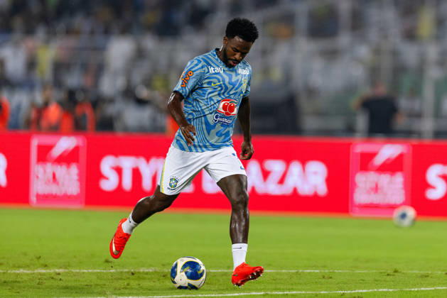 KOLKATA, INDIA - OCTOBER 3: Vinicius Junior of Brazil dribbles during friendly match between India and Brazil at the Vivekananda Yuba Bharati Krirangan (VYBK) Stadium in Kolkata, India on 3rd October, 2026 Copyright: xUnnatixNaidux Sportspressphoto_SPR245040