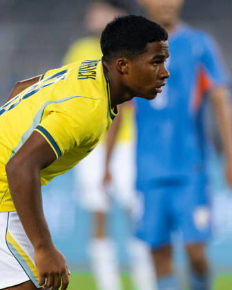 KOLKATA, INDIA - OCTOBER 3: Endrick Felipe Moreira de Sousa of Brazil looks on during friendly match between India and Brazil at the Vivekananda Yuba Bharati Krirangan (VYBK) Stadium in Kolkata, India on 3rd October, 2026 Copyright: xUnnatixNaidux Sportspressphoto_SPR245175