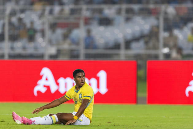 KOLKATA, INDIA - OCTOBER 3: Endrick Felipe Moreira de Sousa of Brazil reacts during friendly match between India and Brazil at the Vivekananda Yuba Bharati Krirangan (VYBK) Stadium in Kolkata, India on 3rd October, 2026 Copyright: xUnnatixNaidux Sportspressphoto_SPR245190