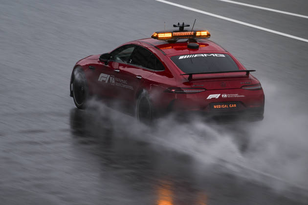 F1 - BAHRAIN GRAND PRIX IN MALAYSIA 2026 Medical car, trying wet condition during the 2026 Formula 1 Bahrain Grand Prix in Malaysia, 16th round of the 2026 Formula One World Championship, WM, Weltmeisterschaft from October 2 to 4, 2026 on the Sepang International Circuit, in Sepang, Malaysia - SepangMalaysia  Copyright: xALBERTOxVIMERCATIx