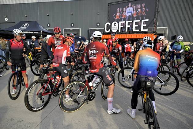 Cycling and Coffee - Lotto Intermarche - Charles Liegeois THIMISTER, BELGIUM - OCTOBER 04 : De Lie Arnaud (BEL) of Lotto Intermarche during the Cycling and Coffee - Lotto Intermarche - Charles Liegeois Fan Day on October 4, 2026 in Thimister, Belgium, 04 10 2026 ( Thimister Belgium  Copyright: xSesx