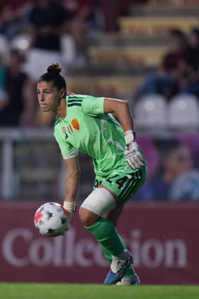 Roma™s goalkeeper Rachele Baldi during the Serie A Women soccer match between Roma and Lazio at the Rome s Tre Fontane stadium, Italy - Saturday October 3, 2026 - Soccer ( Photo by Alfredo Falcone LaPresse )  Copyright: xAlfredoxFalcone LaPressex