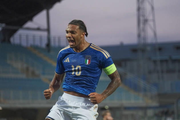 IPA89339829 - Ndur ( 10 Italy) during the 2027 European Under-21 Championship Qualifying Round—Italy vs. Poland, UEFA European Football Championship in Pescara, Italy, October 5, 2026  Copyright: xRoccoxPedone IPAxSportx xx IPA89339829