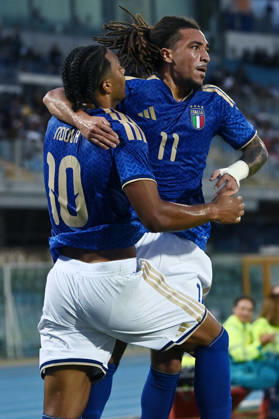 As Pescara 05 10 2026 - qualificazione Europeo 2027 U21, U 21 Italia-Polonia foto Antonello Sammarco Image nella foto: esultanza gol Cher Ndour 