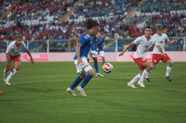 SOCCER - UEFA European Championship, EM, Europameisterschaft - 2027 European Under-21 Championship Qualifying Round - Italy vs. Poland Photo by IPA ABACAPRESS.COM89339830 - Koleosho ( 11 Italy) during the 2027 European Under-21 Championship Qualifying Round—Italy vs. Poland, UEFA European Football Championship in Pescara, Italy, October 5, 2026 Pescara Italy  Copyright: xIPAxSport ABACAx