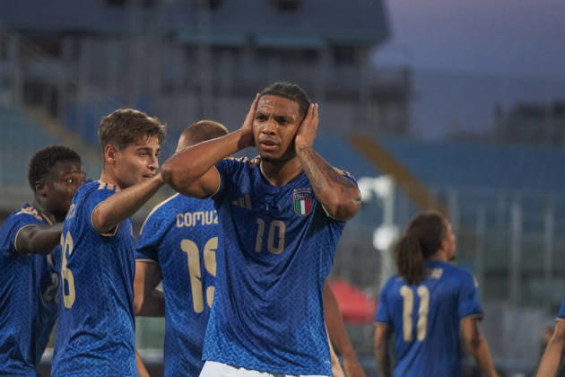 SOCCER - UEFA European Championship, EM, Europameisterschaft - 2027 European Under-21 Championship Qualifying Round - Italy vs. Poland Photo by IPA ABACAPRESS.COM89339832 - Ndur ( 10 Italy) during the 2027 European Under-21 Championship Qualifying Round—Italy vs. Poland, UEFA European Football Championship in Pescara, Italy, October 5, 2026 Pescara Italy  Copyright: xIPAxSport ABACAx