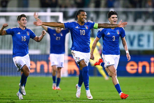 As Pescara 05 10 2026 - qualificazione Europeo 2027 U21, U 21 Italia-Polonia foto Antonello Sammarco Image nella foto: esultanza gol Cher Ndour 