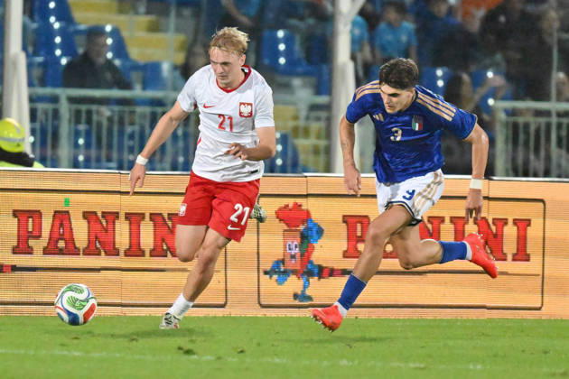 Urbanski Poland vs Bartesaghi Italy during the U21, U 21 European Qualifiers match between Italia and Polonia at the stadio Adriatico ˜Giovanni Cornacchia™in Pescara . Monday, October 05, 2026. - Soccer  Copyright: xFabioxUrbini LaPressex