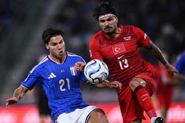 Mg Bologna 05 10 2026 - Nations League Italia-Turchia foto Matteo Gribaudi Image nella foto: Antonio Vergara-Eren Elmali 