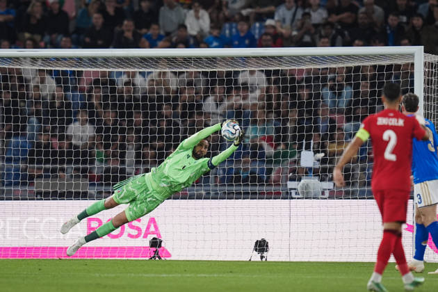 ItalyÕs Gianluigi Donnarumma in action during the UEFA Nations League 2026 27 match between Italy and Turkiye (Group A1 - Matchday 4) at Stadio Renato Dall Ara in Bologna, Italy - October 5, 2026. - Soccer  Copyright: xMassimoxPaolone LaPressex