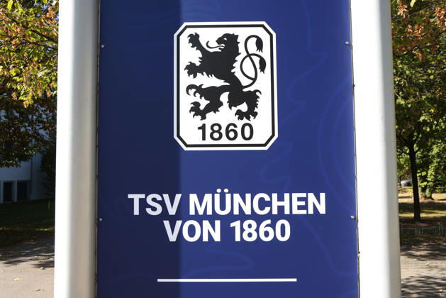 Soccer, Men s, Bavarian Regional League, 2026–2027 Season, TSV 1860 Munich, Training, Grünwalder Strasse 114 Here is a display featuring the logo and the TSV Munich 1860 lettering. Welcome to Munich’s great love at the training facility