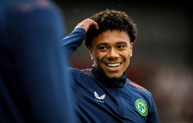 2027 UEFA Under 21 European Qualifier, Munster FA Turner s Cross, Cork 6 10 2026 Republic of Ireland vs England Ireland s Leon Ayinde Leon Ayinde 6 10 2026  Copyright: xx AC019876