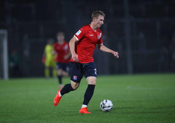 Soccer, Men s, Toto Cup, Quarterfinals, 2026–2027 Season, SpVgg Unterhaching vs. SSV Jahn Regensburg, Sportpark Unterhaching, Cornelius Pfeiffer of SpVgg Unterhaching with the ball