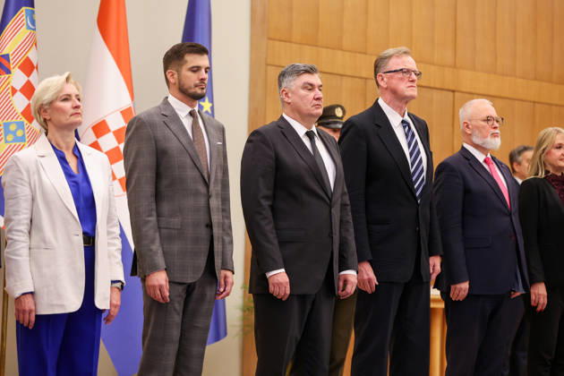 Croatian President Zoran Milanovic Presents Order of Duke Trpimir to Boxer Filip Hrgovic Croatian President Zoran Milanovic presents boxer Filip Hrgovic with the Order of Duke Trpimir with Ribbon and Star during a ceremony at the Office of the President of the Republic of Croatia in Zagreb, Croatia on October 7, 2026. MatijaxHabljak PIXSELL