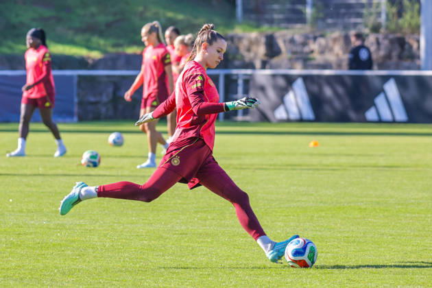 October 7, 2026, xgrfx, DFB Soccer Media Events, German Women s National Team Training, from left: Ena Mahmutovic, German Women s National Team, Eppelheim