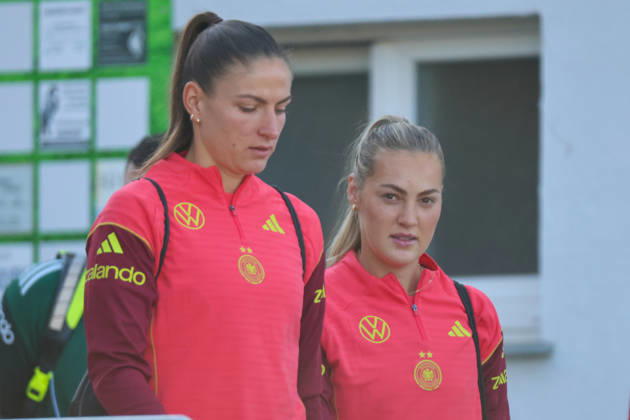 Eppelheim, Germany, October 7, 2026 German Women s National Soccer Team Training Friendly Match: Germany vs. Australia Pictured, from left: Melissa Kössler (Koessler) of Germany and Marie Müller (Mueller) of Germany Copyright: HMBxMedia MadeleinexFantini