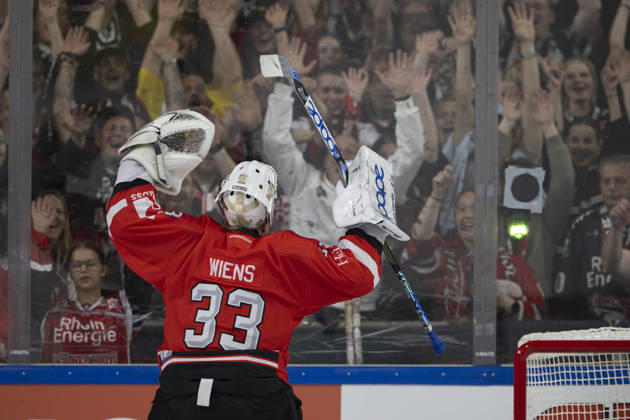 CHL Cologne Sharks vs. Herning Blue Fox, Cologne, October 7, 2026; Nico Wiens, Cologne Sharks, goaltender, 33; CHL Cologne Sharks vs. Herning Blue Fox on October 7, 2026, at the Lanxess Arena in Cologne, Germany Copyright: xBEAUTIFULxSPORTS AndreasxDickx