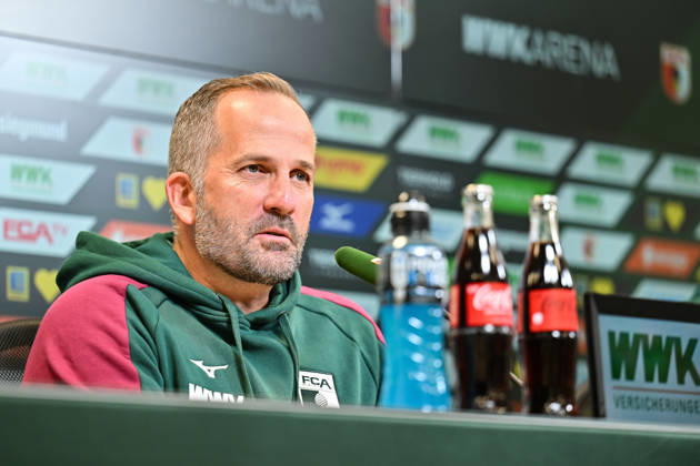 FC Augsburg Press Conference, October 8, 2026, AUGSBURG, GERMANY. Pictured: Manuel BAUM, FC Augsburg coach, at the press conference ahead of the Bundesliga match against FC Bayern. Copyright: xBEAUTIFULxSPORTS Goldbergx