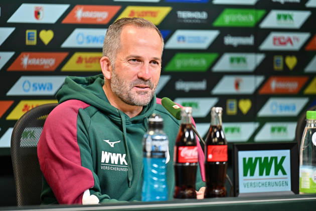 FC Augsburg Press Conference, October 8, 2026, AUGSBURG, GERMANY. Pictured: Manuel BAUM, FC Augsburg coach, at the press conference ahead of the Bundesliga match against FC Bayern. Copyright: xBEAUTIFULxSPORTS Goldbergx