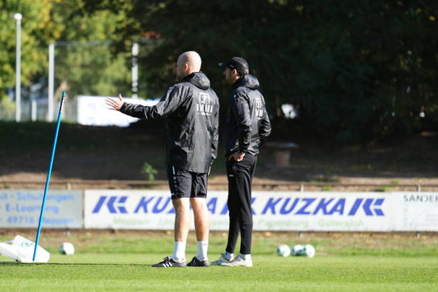 German Soccer, Training Session, 3rd Division, 2026–2027 Season, NVB Campus B, Hänsch Arena Field, SV Meppen, Thursday, October 8, 2026, morning training session with Lucas Beniermann, head coach of SV Meppen, and Steffen Puttkammer, assistant coach of SV Meppen Copyright: xLennxLübbersx