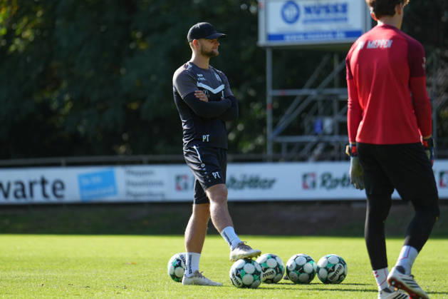 German Soccer, Training Session, 3rd Division, 2026–2027 Season, NVB Campus B, Hänsch Arena Field, SV Meppen, Thursday, October 8, 2026, Morning Training with Patrick Theodor, Goalkeeper Coach, SV Meppen Copyright: xLennxLübbersx