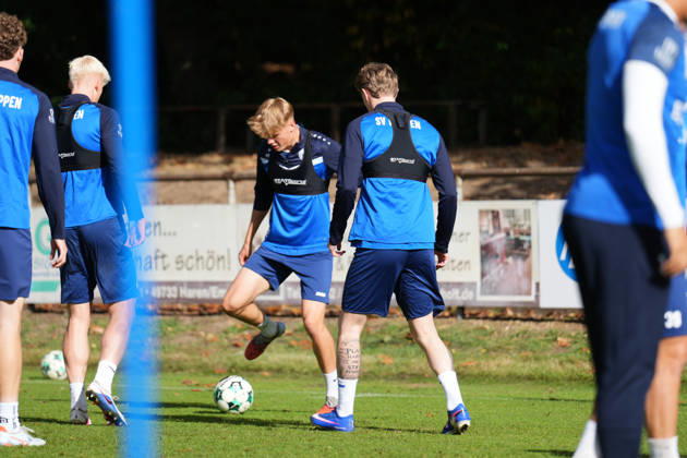 German Soccer, Training Session, 3rd Division, 2026–2027 Season, NVB Campus B, Hänsch Arena Field, SV Meppen, Thursday, October 8, 2026, morning training session with Mika Hermann (SV Meppen, age 22) and Tony Rölke (guest player, SV Meppen) Copyright: xLennxLübbersx