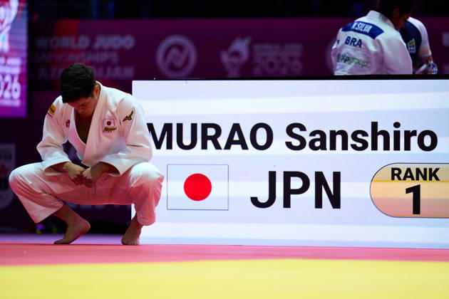 Sanshiro Murao (JPN), OCTOBER 8, 2026 -Judo : World Judo Championships BAKU2026 Mens -90kg3rd Round match at National Gymnastics Arena in Baku, Azerbaijan. aflo_354298556 KenxAsakurax