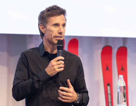 ALPINE SKIING - Atomic Media Day 2026 ALTENMARKT,AUSTRIA,08.OCT.26 - ALPINE SKIING - Atomic Media Day. Image shows presenter Christian Brugger.  GEPAxpictures xHaraldxSteiner