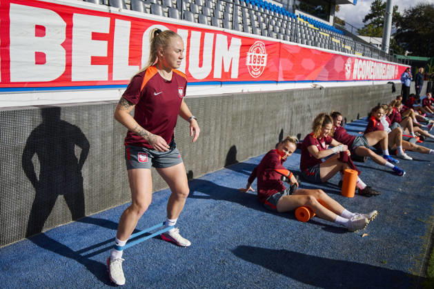 08.10.2026 LEUVEN , PILKA NOZNA KOBIET ( WOMEN S FOOTBALL) TRENING OFICJALNY PRZED POLFINALEM BARAZY MISTRZOSTW SWIATA 2027 TRENING NZ. PAULINA DUDEK FOTO RADOSLAW JOZWIAK CYFRASPORT NEWSPIX.PL --- Newspix.pl  RA2_6044