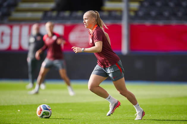 08.10.2026 LEUVEN , PILKA NOZNA KOBIET ( WOMEN S FOOTBALL) TRENING OFICJALNY PRZED POLFINALEM BARAZY MISTRZOSTW SWIATA 2027 TRENING NZ. PAULINA DUDEK FOTO RADOSLAW JOZWIAK CYFRASPORT NEWSPIX.PL --- Newspix.pl  RA2_6421