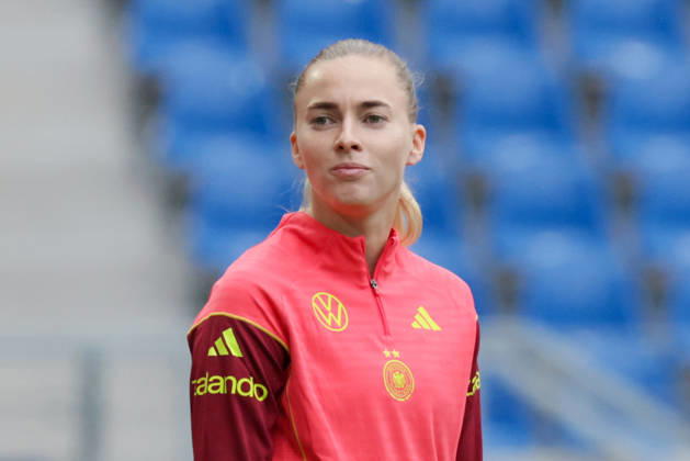 October 8, 2026, xgrfx, DFB Soccer Media Events, German Women s National Team Press Conference and Final Training Session, featuring Laura Freigang, German Women s National Team, Karlsruhe