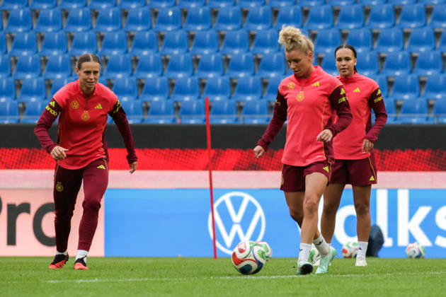 October 8, 2026, xgrfx, DFB Soccer Media Events, German Women s National Team Press Conference and Final Training Session featuring Klara Bühl and Linda Dallmann, German Women s National Team, Karlsruhe