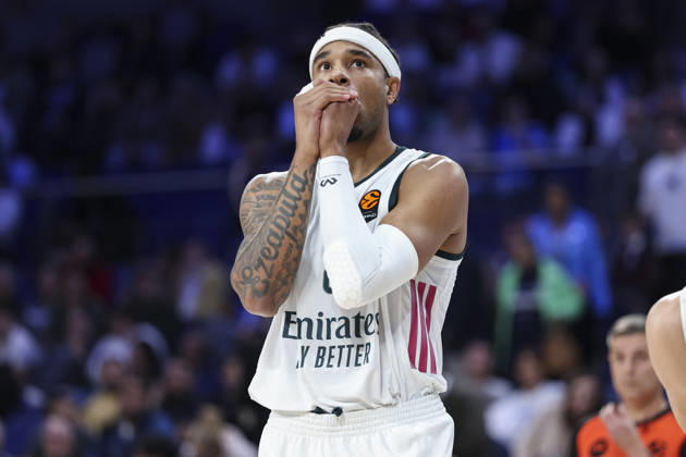 October 8, 2026, Madrid, Madrid, Spain: Chuma Okeke of Real Madrid gestures during the Euroleague Basketball Regular Season Round 4 game between Real Madrid v Partizan Mozzart Bet Belgrade at Movistar Arena on October 08, 2026 in Madrid, Spain. Real Madrid V Partizan Mozzart Bet Belgrade - Euroleague 2025 2026  - ZUMAa181 20261008_zaa_a181_223 Copyright: xIrinaxR.xHipolitox
