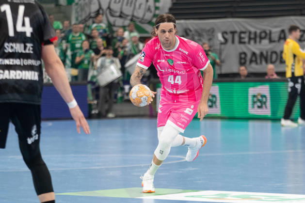 Handball, HBL2: SC DHfK Leipzig vs. TuS N Lübbecke, October 8, 2026; Dean Bombac 44, SC DHfK Leipzig; Handball, 2nd Bundesliga, 2026–2027 season, Matchday 7: SC DHfK Leipzig vs. TuS N Lübbecke on October 8, 2026, at the Quarterback Immobilien Arena Leipzig Copyright: xBEAUTIFULxSPORTS JanxKaeferx