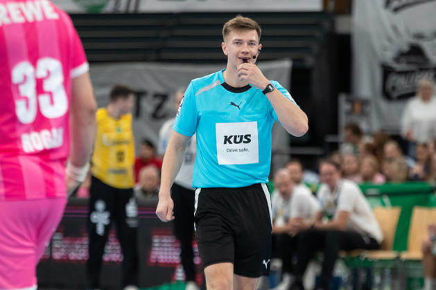 Handball, HBL2: SC DHfK Leipzig vs. TuS N Lübbecke, October 8, 2026; Referee: Bela Stewen; Handball, 2nd Bundesliga, 2026–2027 season, Matchday 7: SC DHfK Leipzig vs. TuS N Lübbecke on October 8, 2026, at the Quarterback Immobilien Arena Leipzig Copyright: xBEAUTIFULxSPORTS JanxKaeferx