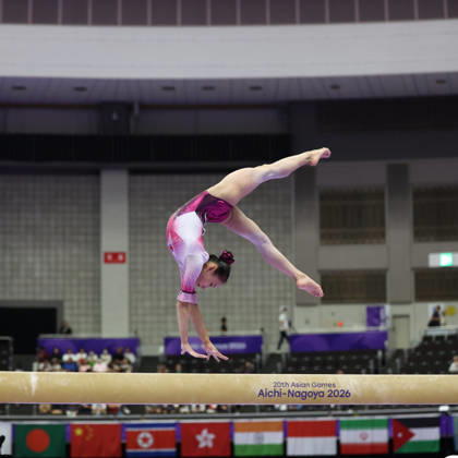 Asian Games 2026 Aichi-Nagoya, Japan HAN Yon Mi of PRK in action during Women™s Artistic Gymnastics Team Final at the 20th Asian Games Aichi-Nagoya 2026. Aichi, Nagoya Nagoya General Gymnasysm, Rainbow Hall. Japan Copyright: xSeshadrixSukumarx