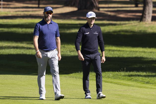 Spanish Open golf tournament - Day 2 Swiss golf player Joel Girrbach (R) and South African Ockie Strydon (L) during the second day of the Spanish Open golf tournament at the Real Club de Campo Villa in Madrid, Spain, 09 October 2026. Madrid Spain  Copyright: xSERGIOxPEREZx