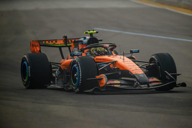 RECORD DATE NOT STATED 9th October 2026; Marina Bay, Singapore; Formula 1, Singapore Grand Prix, Free Practice and Sprint Qualifying Day; Lando Norris (1) of Great Britain and McLaren Mastercard F1 Team at the turn 18 at Singapore GP DavidxAsh