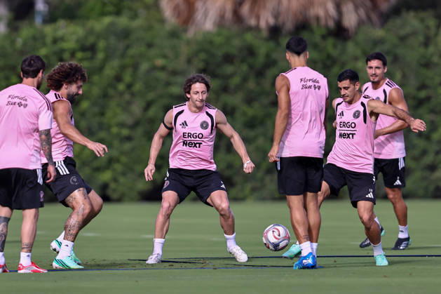 FORT LAUDERDALE, FL - OCTOBER 09: Inter Miami CF midfielder Matias Galarza (80) is seen during an Inter Miami Training Session at Florida Blue Training Center on October 09, 2026 in Fort Lauderdale, Florida.(Photo by Chris Arjoon Icon Sportswire). SOCCER: OCT 09 Inter Miami CF Training EDITORIAL USE ONLY Icon2610090000013