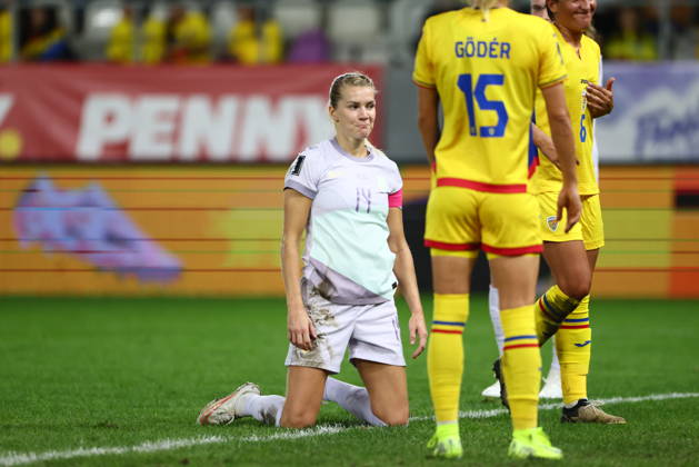 Women s World Cup Qualifier: Romania vs. Norway, Bucharest, October 9, 2026—Ada Stolsmo Hegerberg during the Women’s World Cup qualifying soccer match between Romania and Austria at Stadionul Arcul de Triumf in Bucharest. Photo by Nikola Krstic, NTB, Bucharest, Romania. EDITORIAL USE ONLY. RESTRICTED USE FOR BETTING COMPANIES  Copyright: xNikolaxKrsticx xNTBx