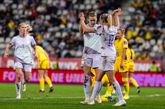 261009 Frida Maanum of Norway celebrates after scoring the 0–2 goal during the FIFA Women’s World Cup Qualifier soccer match between Romania and Norway on October 9, 2026 in Bucharest. Photo by Marius Simensen. BILDBYRAN COP 238 bbeng women FIFA World Cup qualifiers soccer football celebration international match Norway Romania World Cup qualifiers women  Copyright: MARIUSxSIMENSEN BB261009BB663
