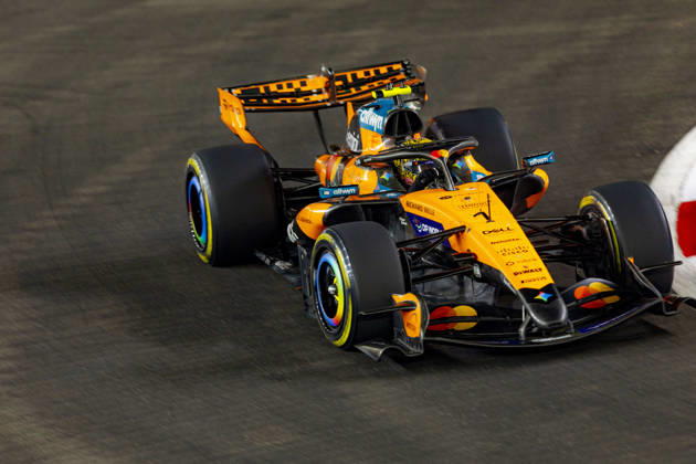 RECORD DATE NOT STATED 9th October 2026; Marina Bay, Singapore; Formula 1, Singapore Grand Prix, Free Practice and Sprint Qualifying Day; Lando Norris (1) of Great Britain and McLaren Mastercard F1 Team during qualifying StephenxBlackberry