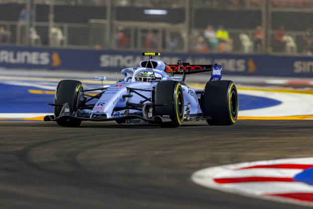 RECORD DATE NOT STATED 9th October 2026; Marina Bay, Singapore; Formula 1, Singapore Grand Prix, Free Practice and Sprint Qualifying Day; Gabriel Bortoleto (5) of Brazil and Audi Revolut F1 Team during qualifying StephenxBlackberry