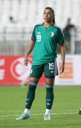 Algerie vs Republique centrafricaine feminine (Qualifications JO Bahlouli Nesrine Jamila Joueuse d Algerie reagit, lors du match Algerie contre Republique centrafricaine feminine, Qualifications JO Los Angeles 2028, au Stade de 5 Juillet a Alger, en Algerie, le 09 Octobre 2026 (Photo By Billel Bensalem APPImages) Alger Algerie Copyright: xAlgà riexPressexPhotosxAPPxBillelxBensalemx xAPPxImagesx 670A1873