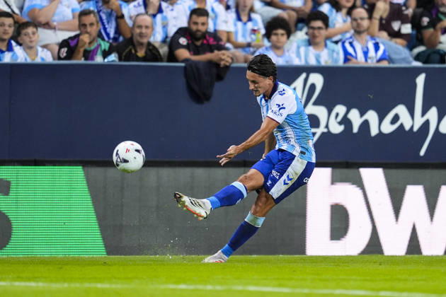 October 9, 2026, Malaga, Malaga, Spain: Pablo Martinez of Malaga CF in action during the Spanish league, LaLiga EA Sports, football match played between Malaga CF and RCD Espanyol at La Rosaleda stadium on October 9, 2026, in Malaga, Spain. Malaga Spain - ZUMAa181 20261009_zaa_a181_333 Copyright: xJoaquinxCorcherox