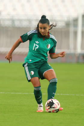 Algerie vs Republique centrafricaine feminine (Qualifications JO Belhoumou Ines Joueuse d Algerie, lors du match Algerie contre Republique centrafricaine feminine, Qualifications JO Los Angeles 2028, au Stade de 5 Juillet a Alger, en Algerie, le 09 Octobre 2026 (Photo By Billel Bensalem APPImages) Alger Algerie Copyright: xAlgà riexPressexPhotosxAPPxBillelxBensalemx xAPPxImagesx 670A1693