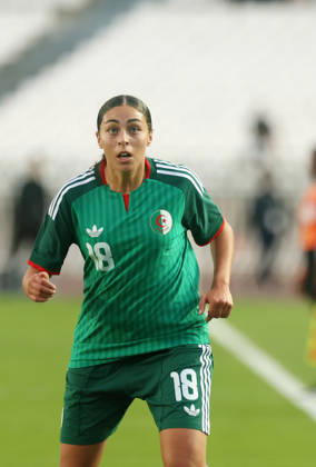 Algerie vs Republique centrafricaine feminine (Qualifications JO Bekhaled Sofia Joueuse d Algerie reagit, lors du match Algerie contre Republique centrafricaine feminine, Qualifications JO Los Angeles 2028, au Stade de 5 Juillet a Alger, en Algerie, le 09 Octobre 2026 (Photo By Billel Bensalem APPImages) Alger Algerie Copyright: xAlgà riexPressexPhotosxAPPxBillelxBensalemx xAPPxImagesx 670A1744